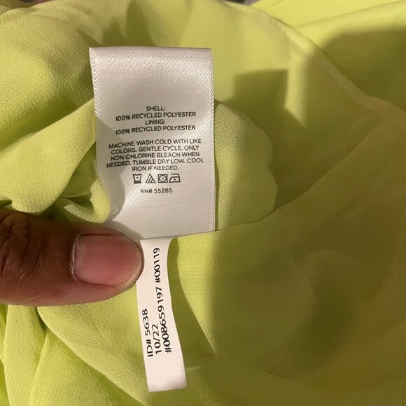 Express Women's Lime Green Yellow Chartreuse Cut Out Long Sleeve Blouse Top Sm - Picture 8 of 9